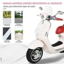 Homcom - Vespa Blanca Vehículo De Batería -Juguete Descuento Tienda medias 3575