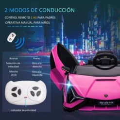 Homcom - Lamborghini SIAN Eléctrico Rosa -Juguete Descuento Tienda medias 3580