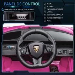 Homcom - Lamborghini SIAN Eléctrico Rosa -Juguete Descuento Tienda medias 3581