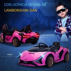 Homcom - Lamborghini SIAN Eléctrico Rosa -Juguete Descuento Tienda medias 3582