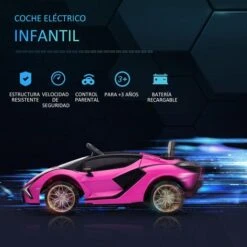 Homcom - Lamborghini SIAN Eléctrico Rosa -Juguete Descuento Tienda medias 3583