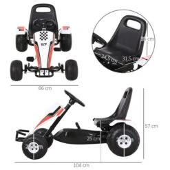 Homcom - Go Kart Infantil Pedales 12 Homcom - Go Kart Infantil Pedales -Juguete Descuento Tienda medias 3617