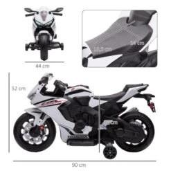 Homcom - Moto Eléctrica Honda Blanca -Juguete Descuento Tienda medias 3653