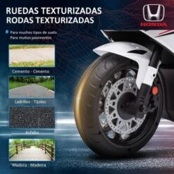 Homcom - Moto Eléctrica Honda Blanca -Juguete Descuento Tienda medias 3654