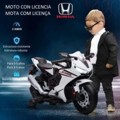Homcom - Moto Eléctrica Honda Blanca -Juguete Descuento Tienda medias 3656