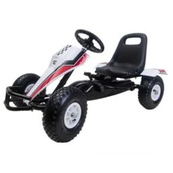 Go Kart A Pedales Con Ruedas De Aire Blanco