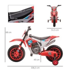 Homcom - Moto Eléctrica Rojo-blanco -Juguete Descuento Tienda medias 3691