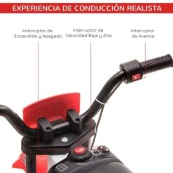 Homcom - Moto Eléctrica Rojo-blanco -Juguete Descuento Tienda medias 3693
