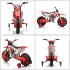Homcom - Moto Eléctrica Rojo-blanco -Juguete Descuento Tienda medias 3696
