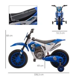 Homcom - Moto Eléctrica Azul-blanco -Juguete Descuento Tienda medias 3756