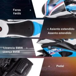 Homcom - Moto Eléctrica BMW HP4 Azul -Juguete Descuento Tienda medias 3777