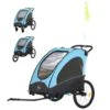 Homcom - Remolque Infantil Para Bicicleta 3 En 1 Azul Y Negro -Juguete Descuento Tienda medias 3869