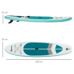 Tabla De Paddle Surf Hinchable Outsunny Blanca -Juguete Descuento Tienda medias 3982