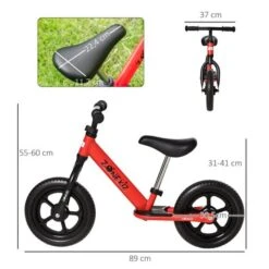 Homcom - Bicicleta De Equilibrio Regulable Sin Pedales Roja -Juguete Descuento Tienda medias 4179