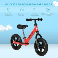 Homcom - Bicicleta De Equilibrio Regulable Sin Pedales Roja -Juguete Descuento Tienda medias 4182