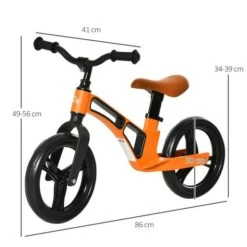 Homcom - Bicicleta De Equilibrio Regulable Sin Pedales Naranja -Juguete Descuento Tienda medias 4215