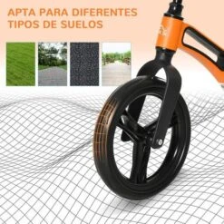 Homcom - Bicicleta De Equilibrio Regulable Sin Pedales Naranja -Juguete Descuento Tienda medias 4219