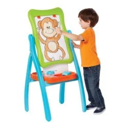 Pizarra Azul De Doble Cara Con Bandeja -Juguete Descuento Tienda medias 459