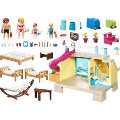 Playmobil - Bungalow Con Piscina 70435 -Juguete Descuento Tienda medias 4634